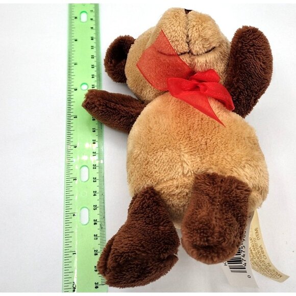 Chocolate Scented Teddy Bear Dan Dee Hang Tush Tag Red Ribbon 2018 7" Plush - Picture 2 of 11